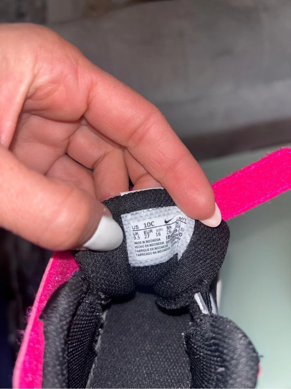 Nike Toddler High Top Sneakers Size 10C Pink/Black EU27